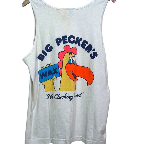 Vintage 1990's Big Peckers Surf Wax Size Large Fruit of the Loom Tank Top Shirt - Picture 1 of 7